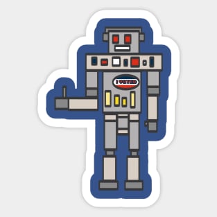 I Voted Robot Sticker